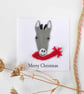 Donkey Christmas felt greeting card - Image 1