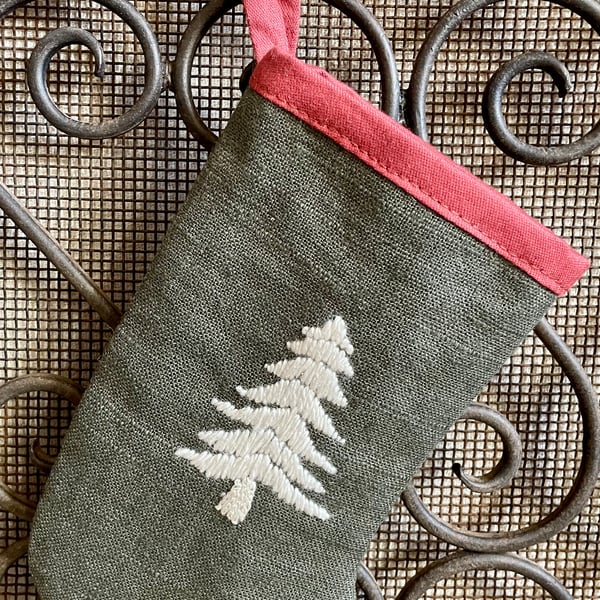 Hand Embroidered Christmas Stocking