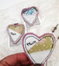 Textile 'Mum' Heart Brooch - Image 6