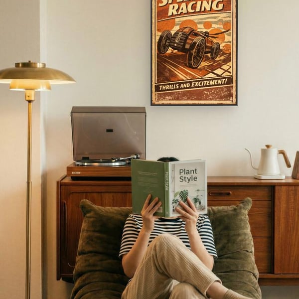 Vintage Speed Racing Poster Retro Car Motorsport Wall Art (A3,A4 Matte Print)