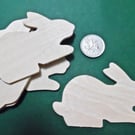 4 x Wooden Plaques   Unfinished 3mm Plywood RABBIT Shape NOT laser cut