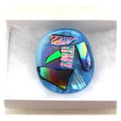 Patchwork Dichroic Fused Glass Brooch 046 Handmade 