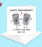 Tin anniversary card, happy tenth anniversary card with 2 tins - Image 6