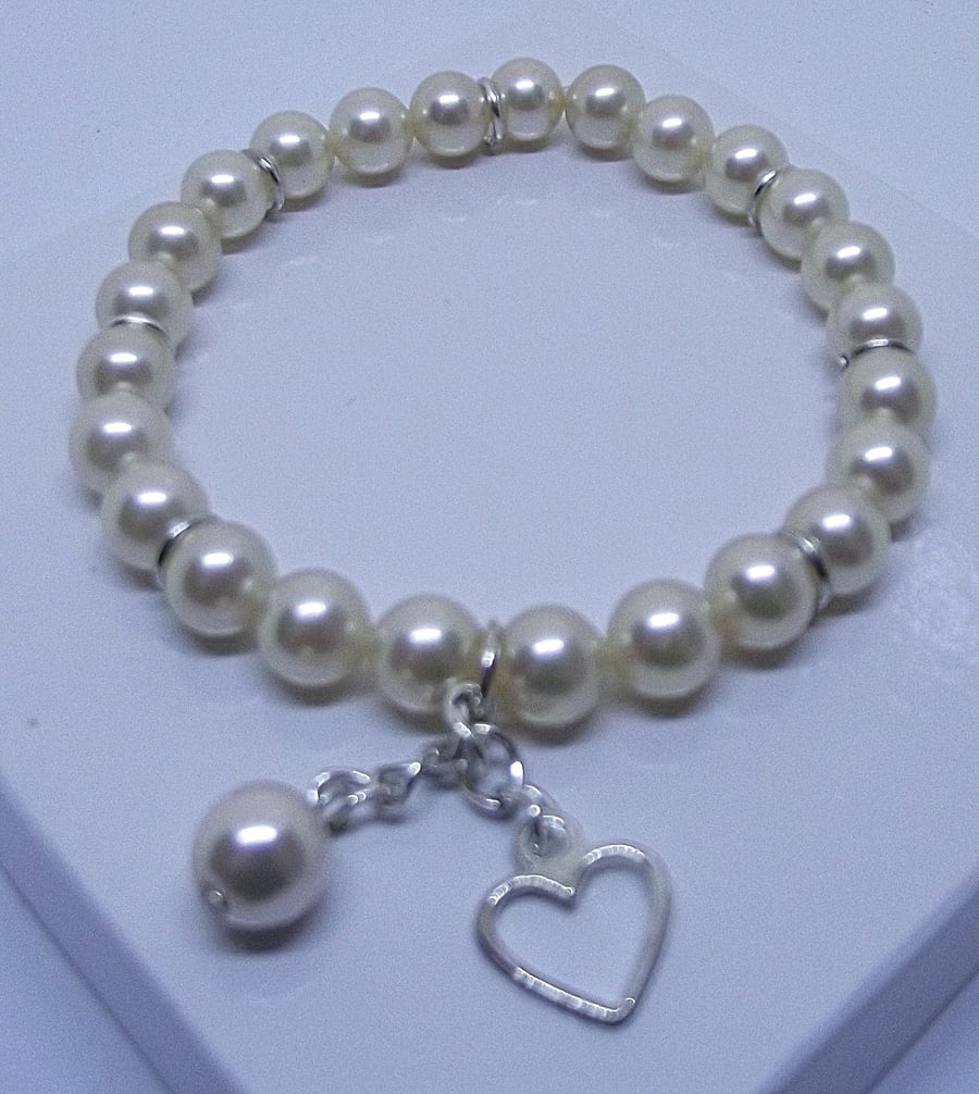 Shell pearl stretchy bracelet