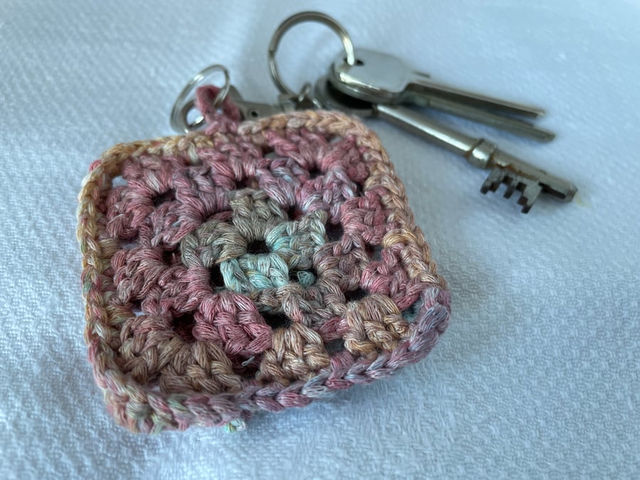 Granny square key ring
