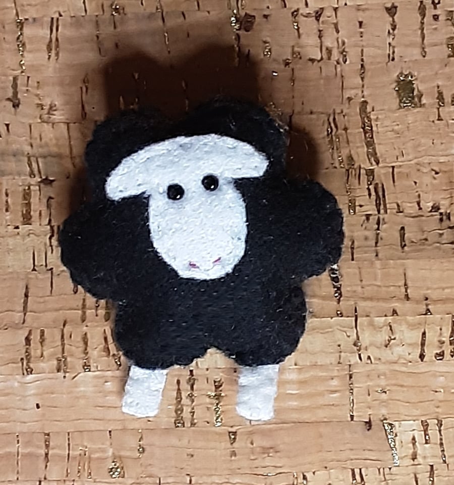 Black Sheep Felt Brooch
