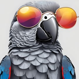 A4 Print Parrot in Sunglasses 