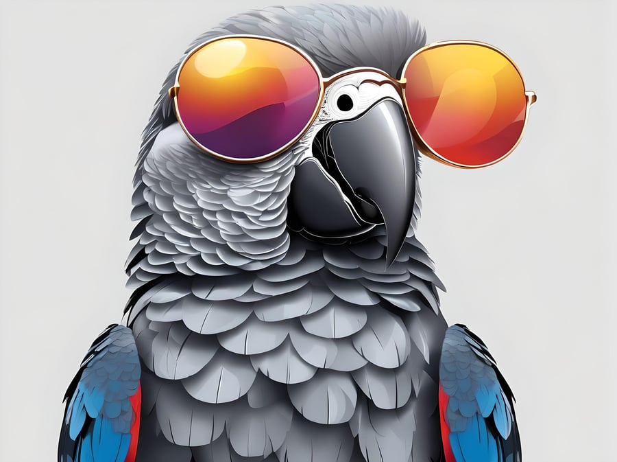 A4 Print Parrot in Sunglasses 