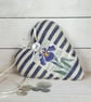 IRIS FABRIC HEART DECORATION - indigo stripes - Image 5