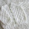 18" White Round Neck Lace Baby Cardigan