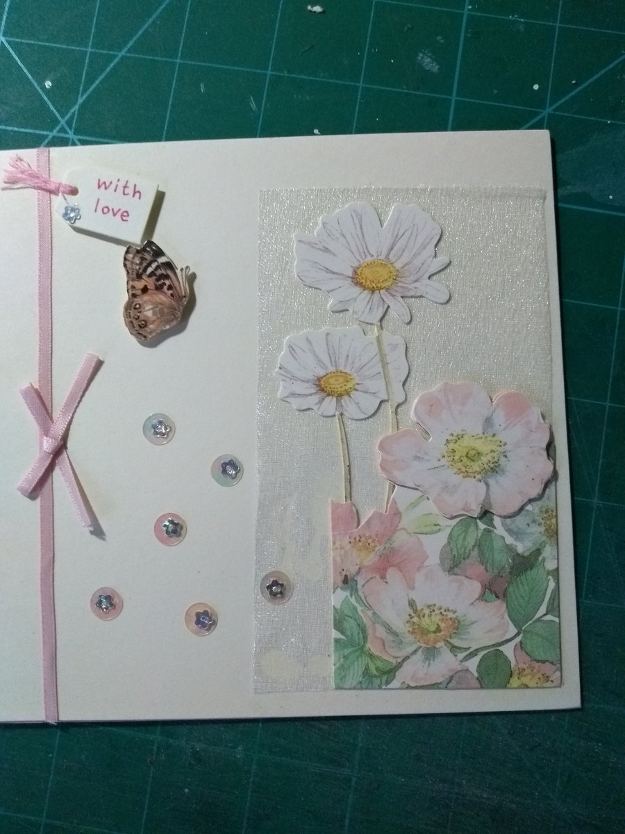 Daisy decoupage birthday card