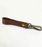 Rustic Brown Full Grain Leather Belt Loop Key Holder Brass Snap Hook UK - Image 6