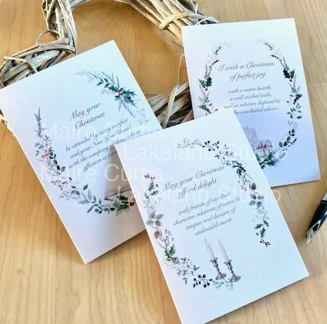 Jane Austen Style A6 Christmas Cards Pack of 6 with Envelopes.