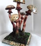 Decoupage Toadstool clay art sculpture - Image 3