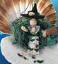 Tiny Sea Witch Mermaid Doll Hanging Decoration, Halloween Witch Decoration