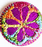 Buttons 1 inch button Hand Dyed Silks and Cottons Free Machine Embroidery Button