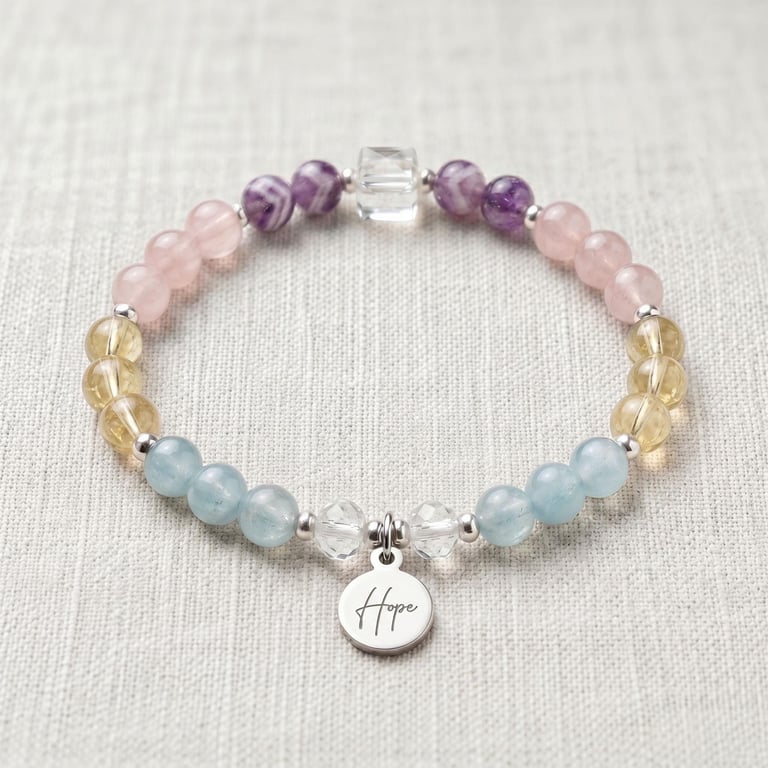 Depression & Low Mood Crystal Bracelet, Uplifting, Personalised Gift