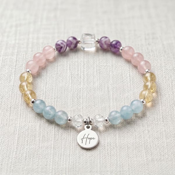 Depression & Low Mood Crystal Bracelet, Uplifting, Personalised Gift
