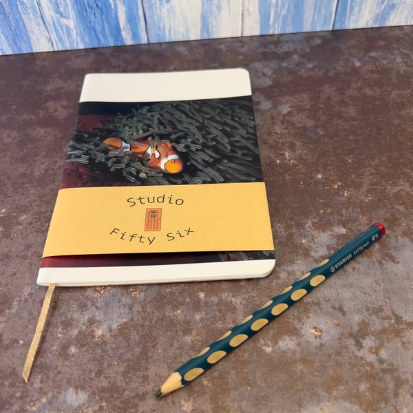 Notebook, Marine themed, A5 (ish), made from up-cycled and recycled materials.