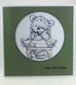 Handmade birthday card - thoughtful bear - Image 1