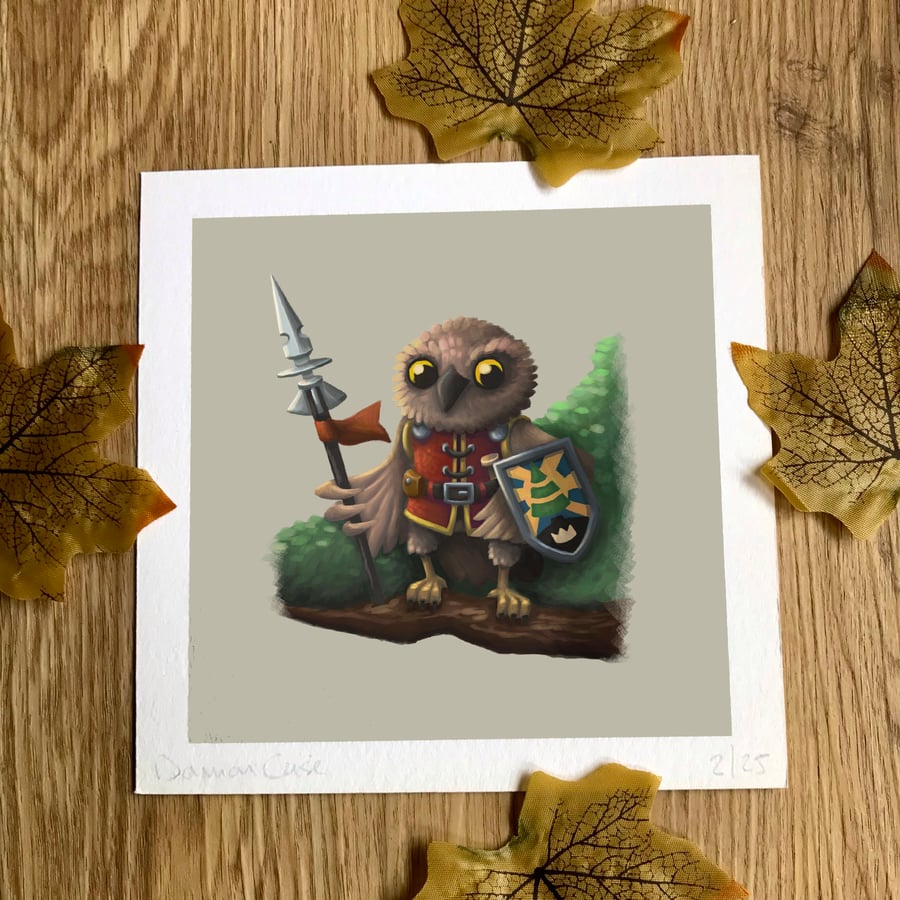 Owl Knight Art Print