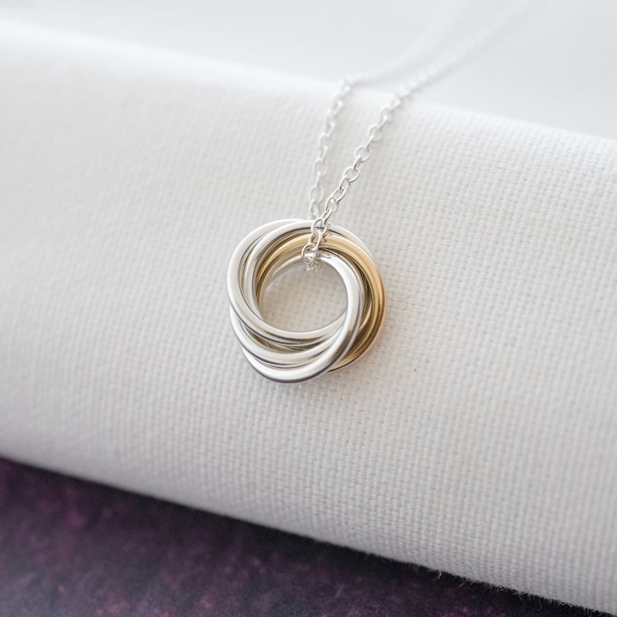 50th Gold and Silver Birthday Necklace