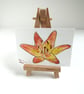 ACEO Orange Lily Original Watercolour & Ink Painting OOAK Flower - Image 1