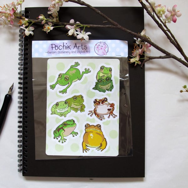Cute Frog Sticker Sheet