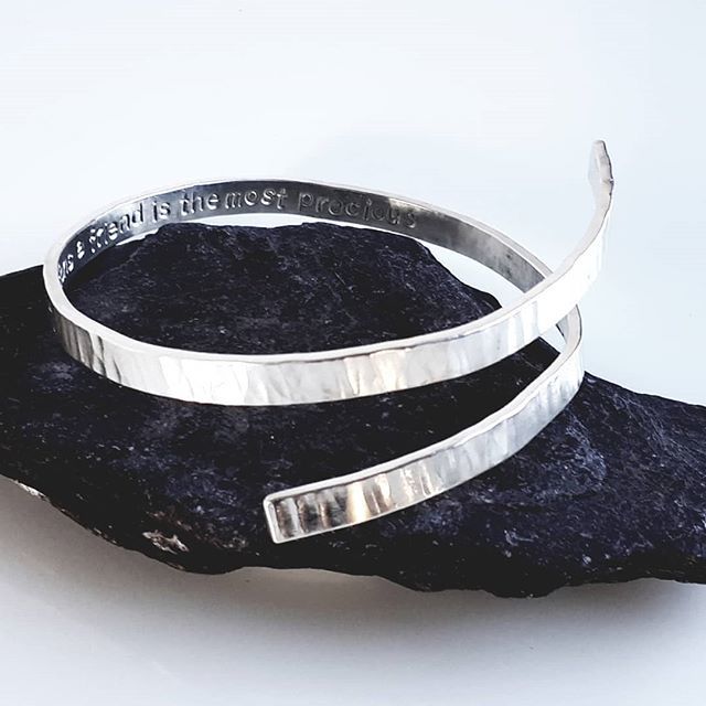FREE PERSONALISED  Hammered Sterling Silver bangle 