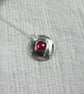 Necklace, Sterling Silver Geometric Pendant with Red Quartz - Image 4