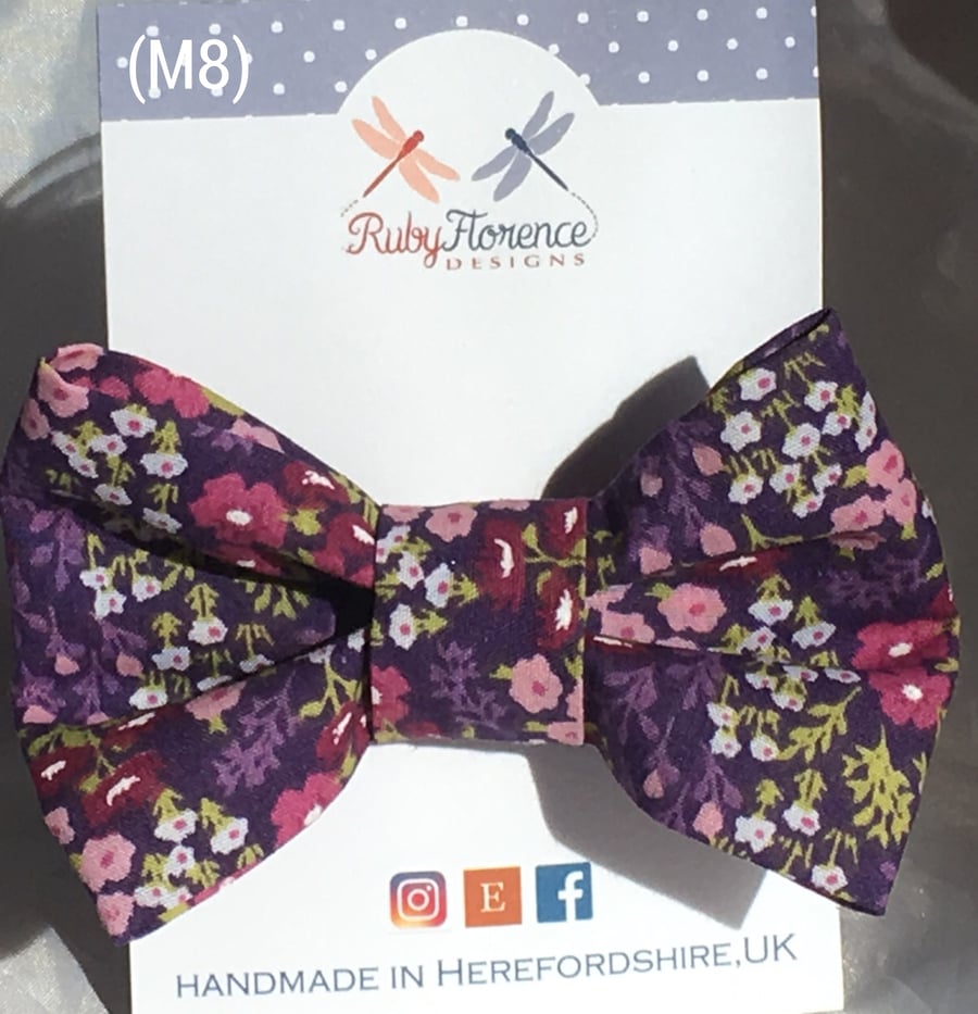 Beautiful fabric medium Bow hair clip M5