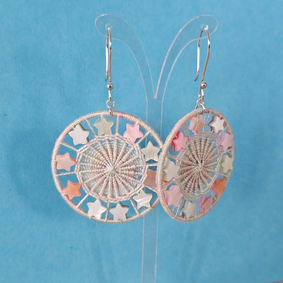 Dorset Button Earrings with star beads