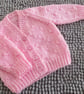 14" Newborn Girls Pink Knots Patterned Cardigan