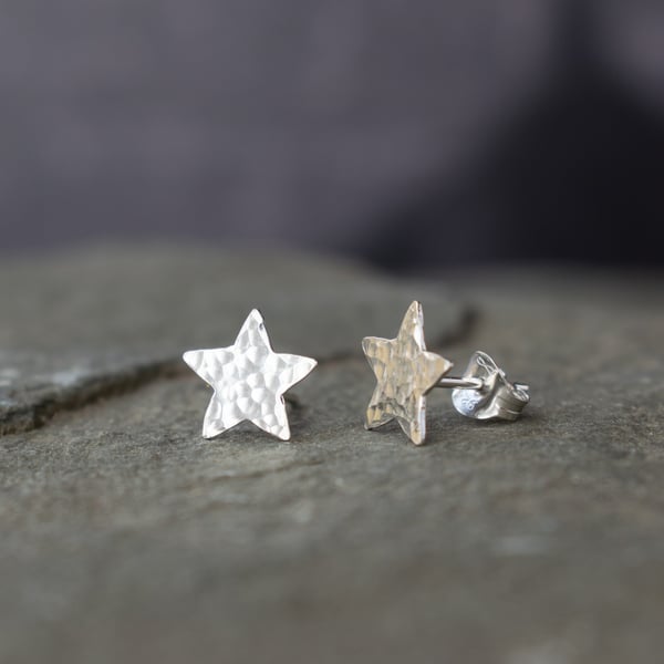 Star Earrings - Sterling Silver Stud Earrings