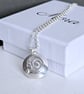 Sterling silver curl pendant - 18" belcher chain - Image 1