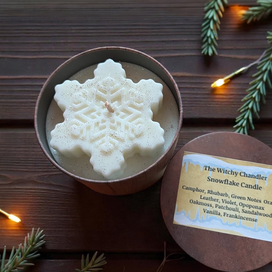 Handmade Snowflake Winter Candle