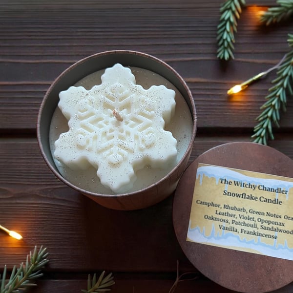 Handmade Snowflake Winter Candle