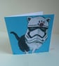 Stormtrooper Star Wars Cat Art Greeting Card From my Original Painting - Image 3