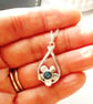 Wello Opal flower pendant sterling silver Handmade October Birthstone sale - Image 2