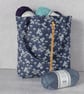Tote bag, shopping bag, floral denim - Image 8