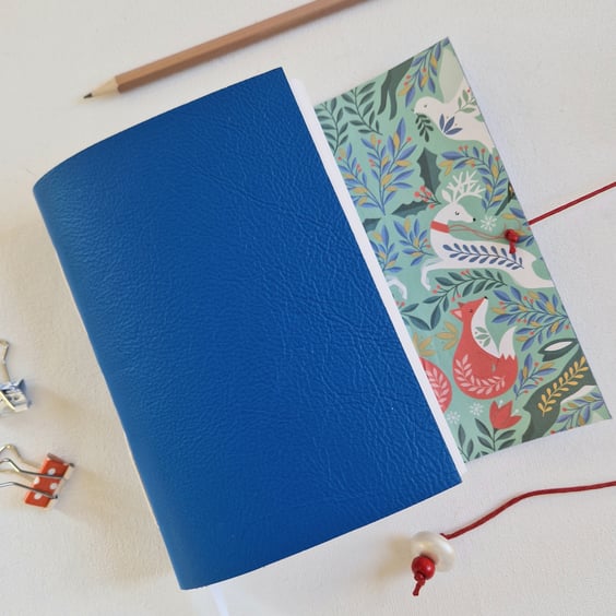 Blue Scandi Christmas Journal, Christmas Memories, Family Tradition A5 or A6