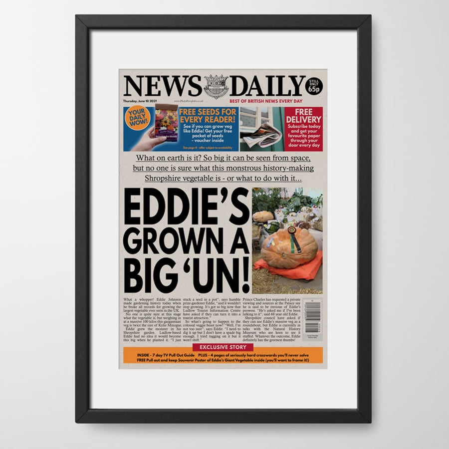 Personalised Gardening Gift Newspaper