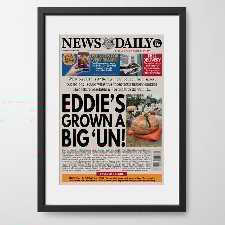 Personalised Gardening Gift Newspaper