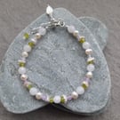 Freshwater Cultured Pearl And Gemstone  Sterling Silver Bracelet