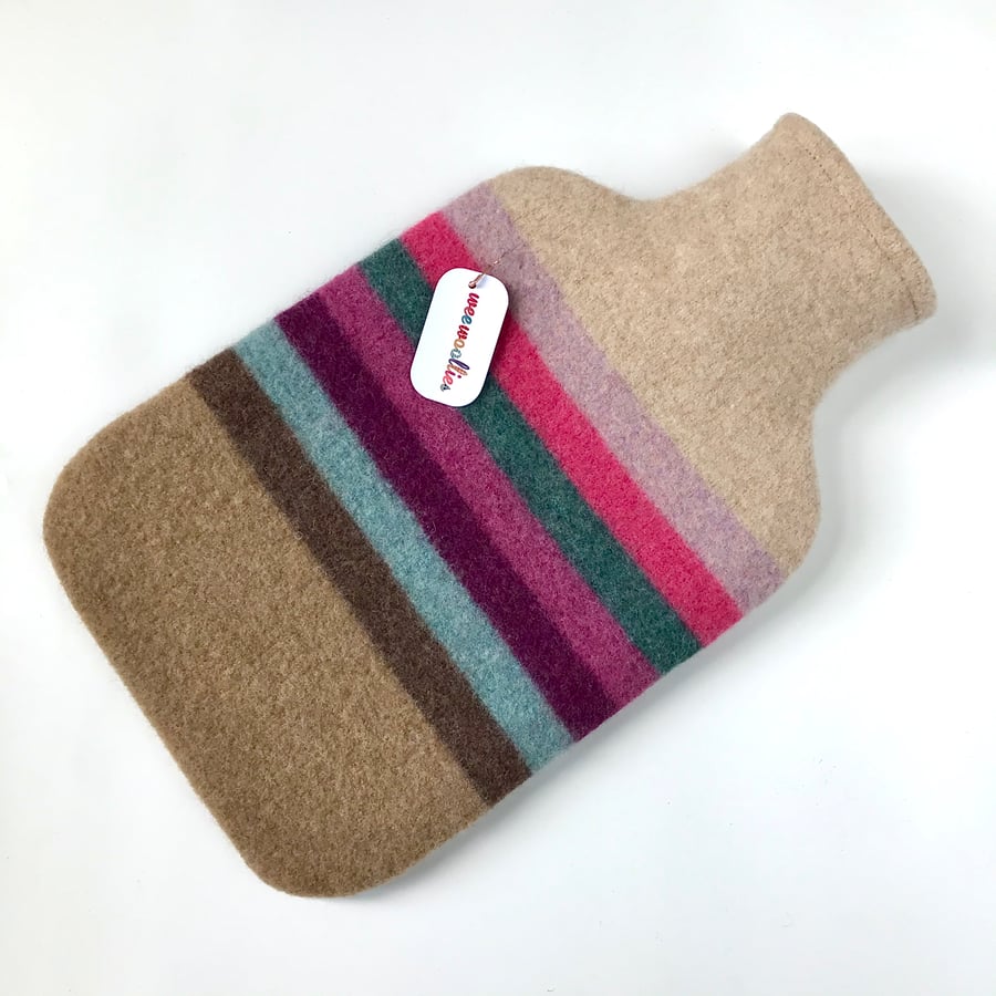 100 % Felted Merino Lambswool hot water bottle