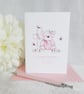 Christening Pink Bear & Cross Card - Girl - Image 5