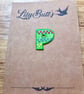 Brand New Iron on Embroidered Letter P Patch 33mm x 37mm - Image 1