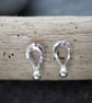 Studs, Small Silver Teardrop Ear Studs, Silver Stud Earrings - Image 5