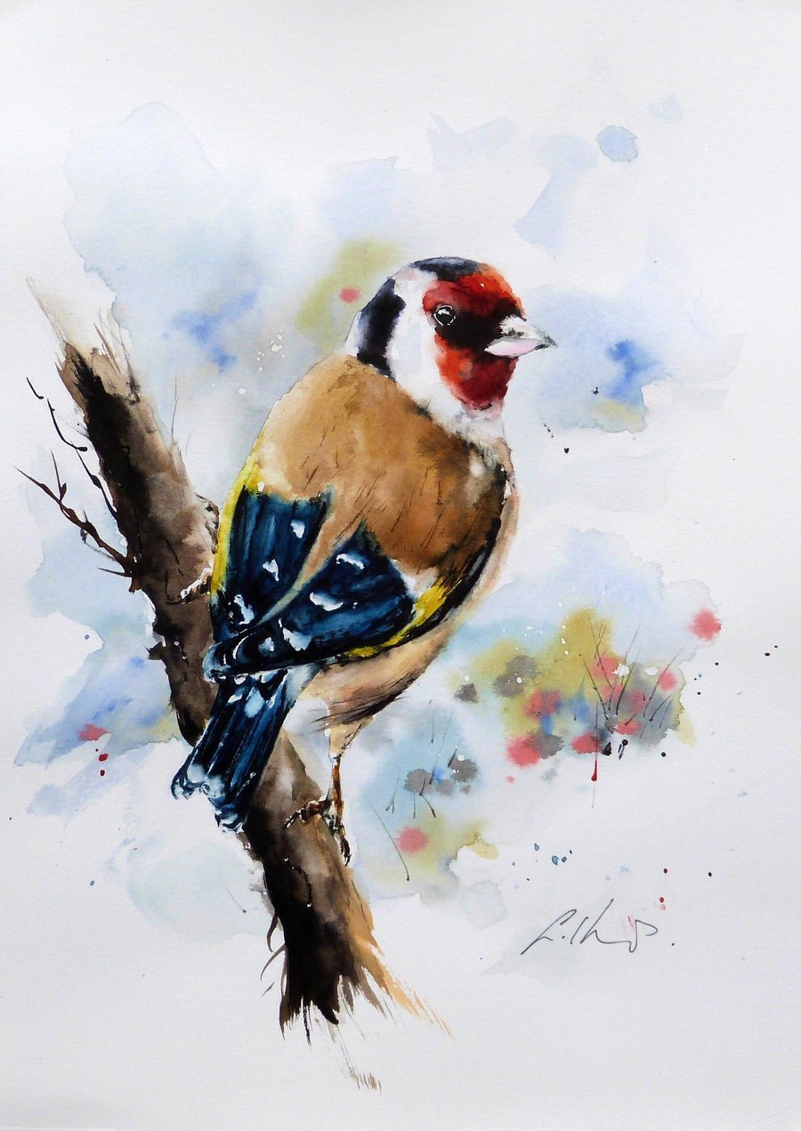 Goldfinch, Original Watercolour Painting.