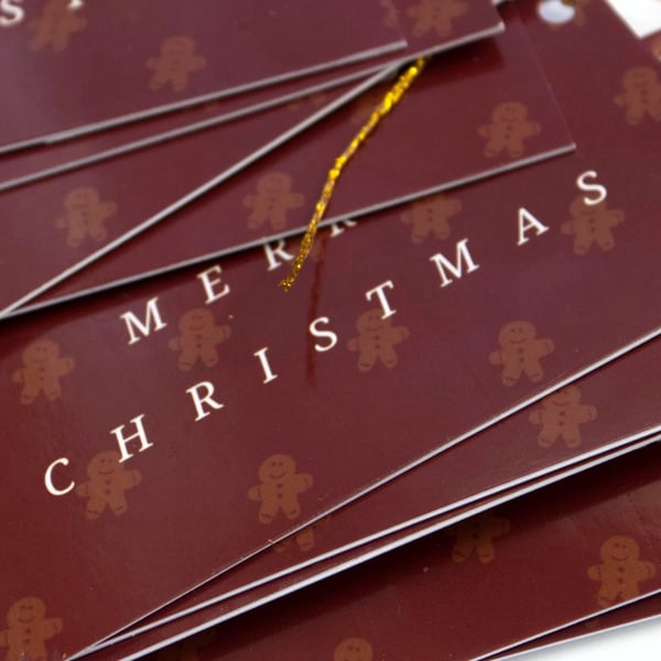 9 'vintage red gingerbread' christmas gift tags, gift wrapping accessory
